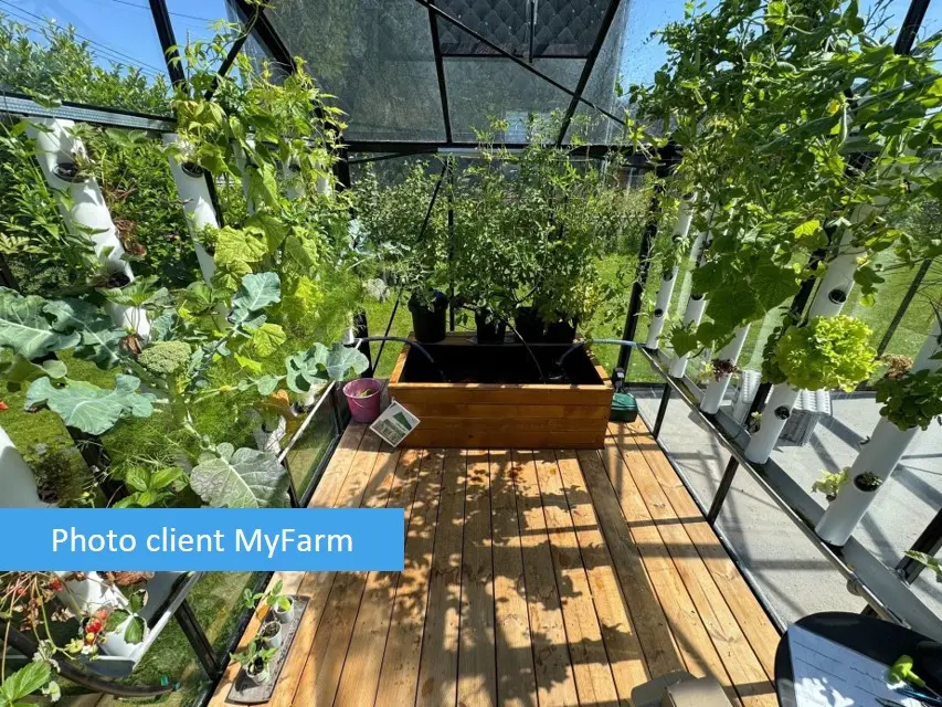 Serre automatisée aquaponique myFarm à Namur